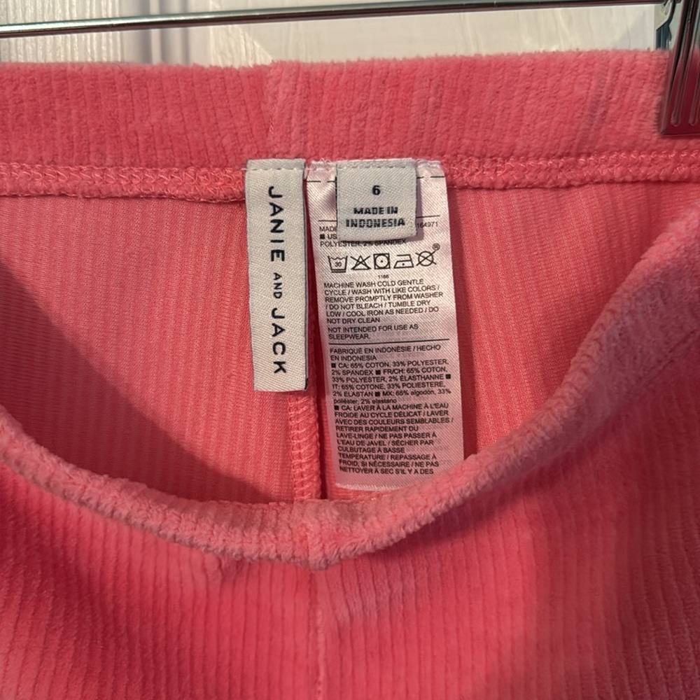 Janie & Jack 6T Girls Pink Corduroy Leggings - Picture 4 of 7
